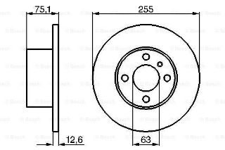FREN DİSKİ. ÖN. 255.0 /12.5-11.1 MM resmi
