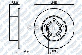 FREN DİSKİ ARKA DUZ 245 MM  ( VOLKSWAGEN :  PASSAT  /  AUDI 100 - A6 ) resmi