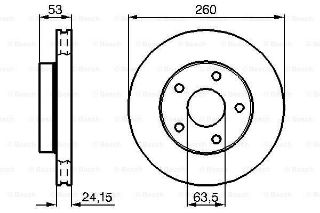 FREN DİSKİ. ÖN. 260 / 24-22.2 MM . HAVA KANALLI resmi