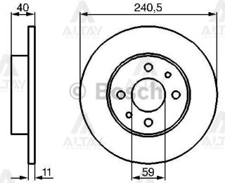 ÖN FREN DİSKİ DUZ 240.5 MM (FIAT: TEMPRA-TIPO) -*5- resmi