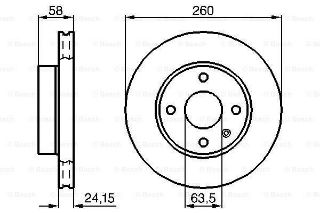 FREN DİSKİ. ÖN. 260.1 / 24.1-22.6 MM . HAVA KANALLI resmi