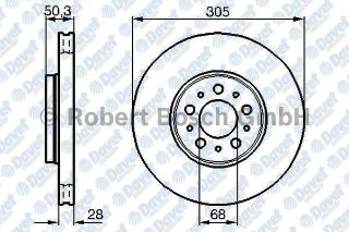 ÖN FREN AYNASI VOLVO S60 00-10 S80 98-06 V70 97-07 XC70 00-07 305X25X5DLX BÜYÜK TİP resmi