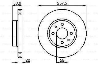 FREN DİSKİ. ARKA. 257.5 / 22-20.1 MM . HAVA KANALLI. YÜKSEK KARBON ALAŞIMLI resmi
