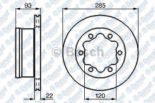 FREN DİSKİ ARKA LT28-46 96>06 / SPRINTER 95>06 ÇİFT TEKER HAVALI 285MM resmi