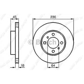 ÖN FREN AYNASI COLT 1.3İ 12V 95-00 LANCER 92-03 CARİSMA 95-06 236X18X4DLXHVLI resmi