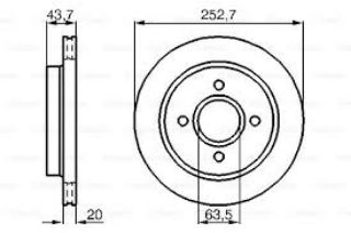 FREN DİSKİ. ARKA. 253 / 20-18 MM . HAVA KANALLI resmi