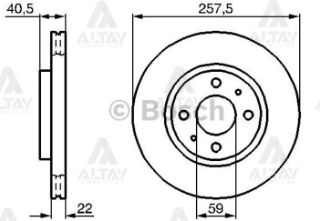 ÖN FREN DİSKİ HAVALI 257MM FIORINO DOBLO 05> 1.3JTD 1.9JTD NEMO resmi