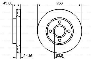 FREN DİSKİ. ÖN. 260 /24.2-22.2 MM . HAVA KANALLI resmi