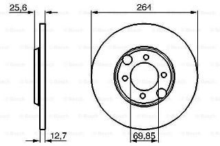 FREN DİSKİ. ARKA. 264 /12.7-11.4 MM resmi