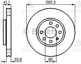 ÖN FREN DİSKİ HAVALI 260.5 MM (OPEL: CORSA C-MERIVA 1.4 1.7DTI) resmi