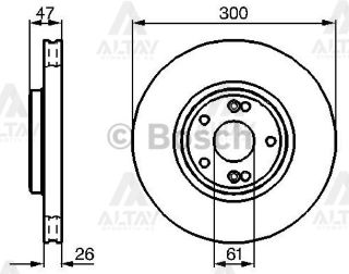 ÖN FREN AYNASI ADET LGN 1.6 1.8 2.0 2.2 16V 1.9 DCI B74-K74 03/01 300X26X5DLXHAVALI resmi