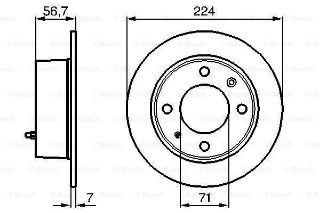 FREN DİSKİ. ARKA. 224.0 /7.0-6.3 MM resmi
