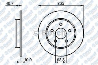 FREN DİSKİ FOCUS CMAX 04=  S40-V50-C30-C70 04-13  ARKA DÜZ 265-5 resmi