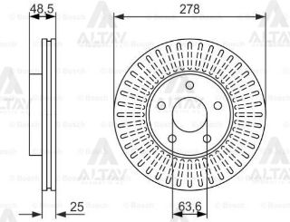 ÖN FREN DİSKİ HAVALI 278 MM  ( FORD :  FOCUS II 1.4 1.6 2.0 - CMAX 1.6 1.8 2.0 ) resmi
