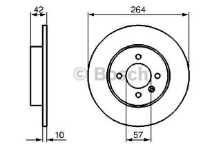 FREN DİSKİ ASTRA H 04-09  COMBO C 01-12  MERİVA A 03-10  ARKA DÜZ 264-4 resmi