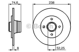 FREN DİSKİ ARKA R19 CLİO I II MEGANE DÜZ 238MM resmi