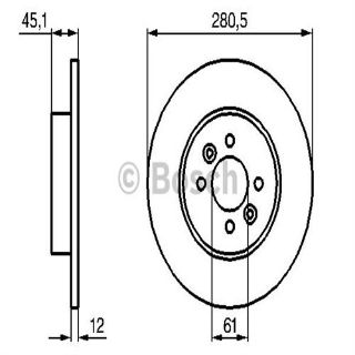 FREN DİSKI, ARKA, [280,5 /12-11 MM] resmi