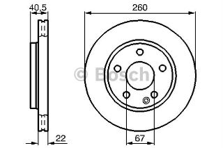 FREN DİSKİ. ÖN. 260 /22-19.4 MM . HAVA KANALLI. KAPLAMALI. YÜKSEK KARBON ALAŞIMLI resmi