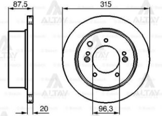 FREN DİSKİ. ARKA. 315 / 20-18.4MM . HAVA KANALLI resmi