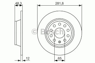 FREN DİSKİ GOLF V-VI 03-12  JETTA III 05-10  JETTA IV 10=  PASSAT 06-10  ARKA DÜZ 282-5 resmi