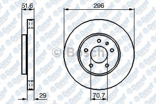 ÖN FREN AYNASI ANTARA 2.4-3.2 V6-2.0CDTI 06 CHEVROLET CAPTIVA 2.4-3.2-2.0D 06 296X29X5DLXHAVALI resmi