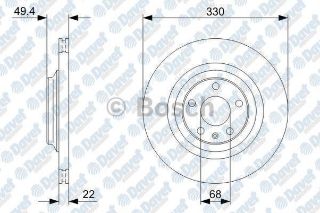 FREN DİSKİ. ARKA. 330 /22-20.4 MM . HAVA KANALLI. YÜKSEK KARBON ALAŞIMLI resmi