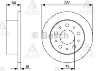 FREN DİSKİ DUCATO 06=  BOXER 06=  JUMPER 06=  ARKA DÜZ 280-5 resmi