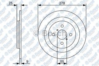 FREN DİSKİ ARKA YARİS 05>13  FRANSIZ DÜZ 278MM resmi