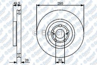 FREN DİSKİ. ÖN. 295 /26-24 MM . HAVA KANALLI resmi