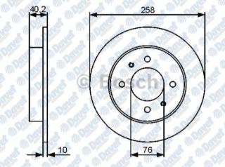 FREN DİSKİ ELANTRA 96-06  ARKA DÜZ 258-4 resmi