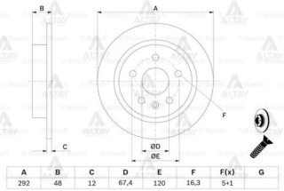 FREN DİSKİ. ARKA. 292 /12-10.5 MM . CİVATA KİTİ resmi