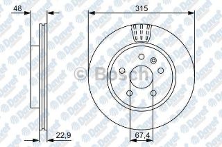 FREN DİSKİ ARKA OPEL INSIGNIA 08> / 9-5 10> 17 JANT HAVALI 315mm DF6112 resmi