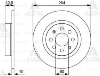 FREN DİSKİ GRANDE PUNTO 05=  1.9 MTJ-1.4 16V-1.4T-JET ARKA DOLU 264-5 resmi