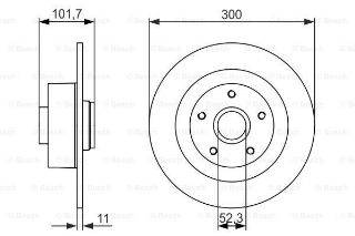 FREN DİSKİ. ARKA. 300 /11-9.5 MM . RULMANLI. ABS SENSÖRLÜ resmi