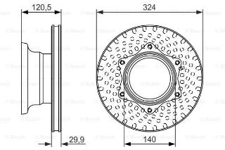 FREN DİSKİ. ARKA. 324 /29.9-26 MM . HAVA KANALLI. YÜKSEK KARBON ALAŞIMLI resmi