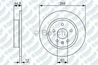 FREN DİSKİ ARKA ASTRA J 09> MOKKA 13> / AVEO T300 11> CRUZE 09> TRAX 13> 17 JANT DÜZ 268MM resmi