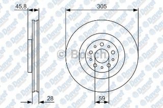 ÖN FREN DİSK 305MM DOBLO 1.3DMTJ 1.4 1.6 DMTJ 2.0DMTJ/COMBO 12> resmi