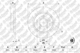 FREN DİSKİ FOCUS 10=  ARKA DÜZ 271-5 resmi