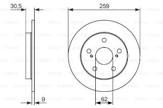 FREN DİSKİ. ARKA. 259.0 /9.0-7.5 MM resmi