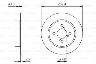 FREN DİSKİ. ARKA. 259 /9-8 MM . YÜKSEK KARBON ALAŞIMLI resmi