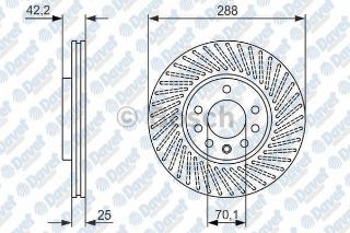 FREN DİSKI ÖN HAVALI 288MM VECTRA B 2.0 2.5 95-> 0986478588 resmi