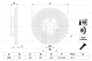 FREN DİSKİ. ÖN. 28 MM / 25-22.4 MM . YÜKSEK KARBON ALAŞIMLI. HAVA KANALLI resmi