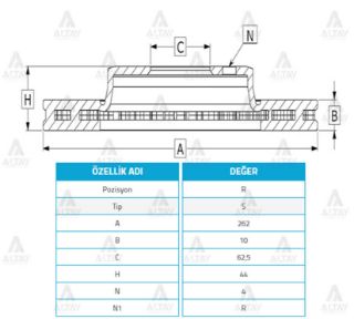 FREN DİSKİ ARKA BENZIN-DIZEL I20/ACCENT BLUE/RIO 11-15 resmi