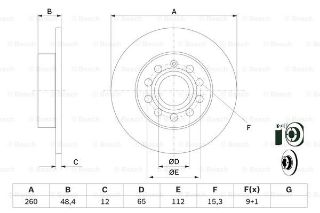 FREN DİSKİ ARKA BM CADDY-GOLF5-GOLF6-JETTA-A3-LEON 04-13 resmi