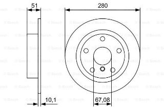 FREN DİSKİ. ARKA. 280 /10-8.4 MM KAPLAMALI. YÜKSEK KARBON ALAŞIMLI resmi
