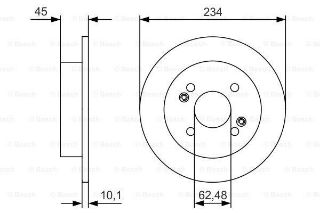 FREN DİSKİ I-10 13=  1.0-1.2 ARKA DÜZ 234-4 resmi