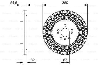 FREN DİSKİ. ÖN. 350/ 32-29.5 MM . KAPLAMALI. YÜKSEK KARBON ALAŞIMLI - AMG PAKET İÇİN resmi