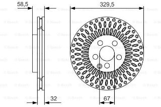 FREN DİSKİ. ÖN. 329.5 /32-30 MM . KAPLAMALI. YÜKSEK KARBON ALAŞIMLI resmi