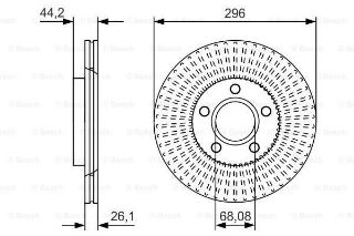 FREN DİSKİ. ÖN. 296 /26-24 MM . YÜKSEK KARBON ALAŞIMLI resmi