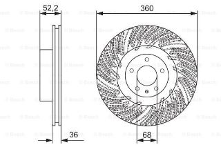 FREN DİSKİ. ÖN. 360 /36-34 MM . KAPLAMALI. YÜKSEK KARBON ALAŞIMLI resmi